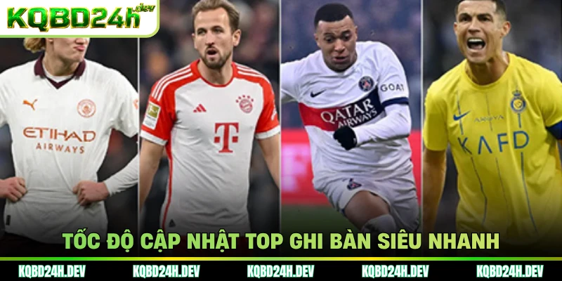 Tốc độ cập nhật top ghi bàn siêu nhanh 